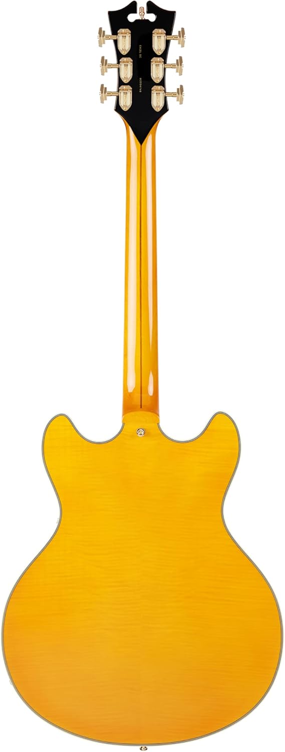 D'Angelico 6 String Semi-Hollow-Body Electrical Guitar, Right, Vintage Natural (DAEDCVNATGS)