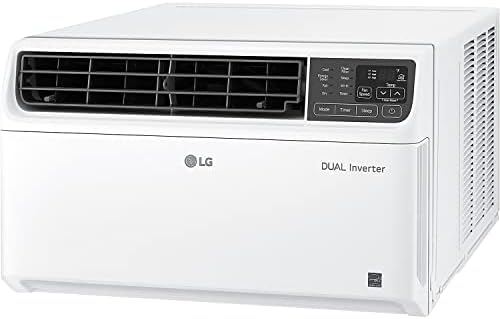 LG 23,500 BTU Dual Inverter Smart Window Air Conditioner, 230V, Air Conditioner Cools Rooms up to 1,440 Sq. Ft., Ultra Quiet Operation, with LG ThinQ, Amazon Alexa & Hey Google, White