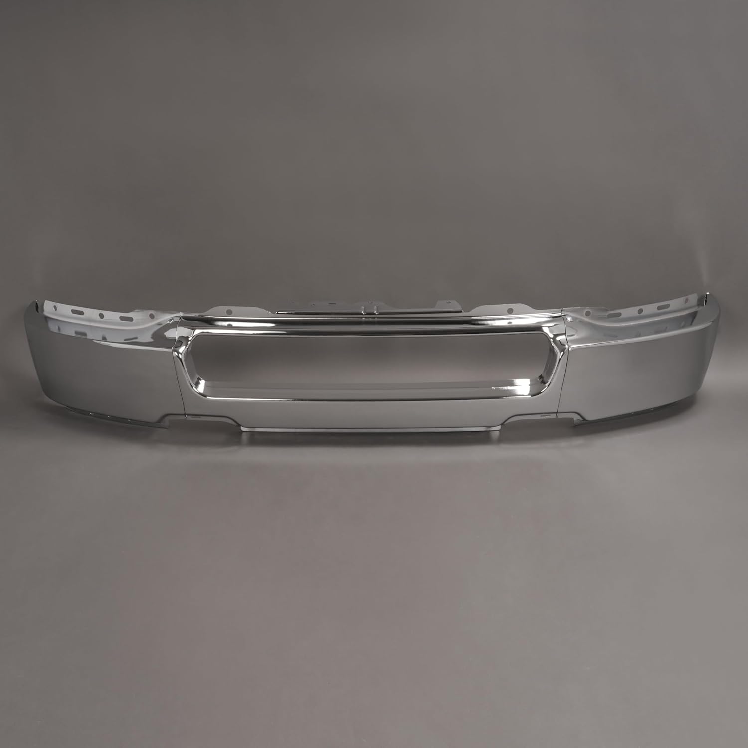 KUAFU Front Bumper Face Bar w/o Fog Light Cutouts Compatible with 2004-2006 Ford F-150 Direct Replacement for 4L3Z17757AA FO1002388 Mounting Accessories Not Included Steel Chrome Silvery