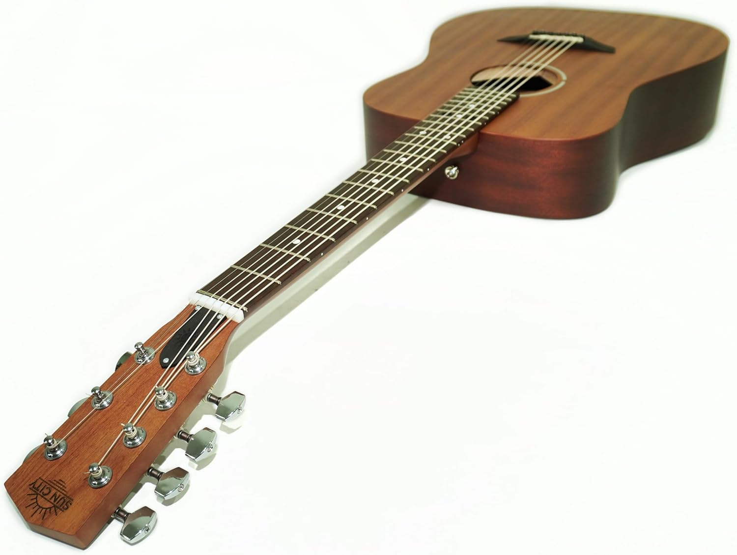 New Acoustic Guitar, Seven 7 String Acoustic Dreadnought Guitar Trembita SunCity made in Ukraine Natural Wood!
