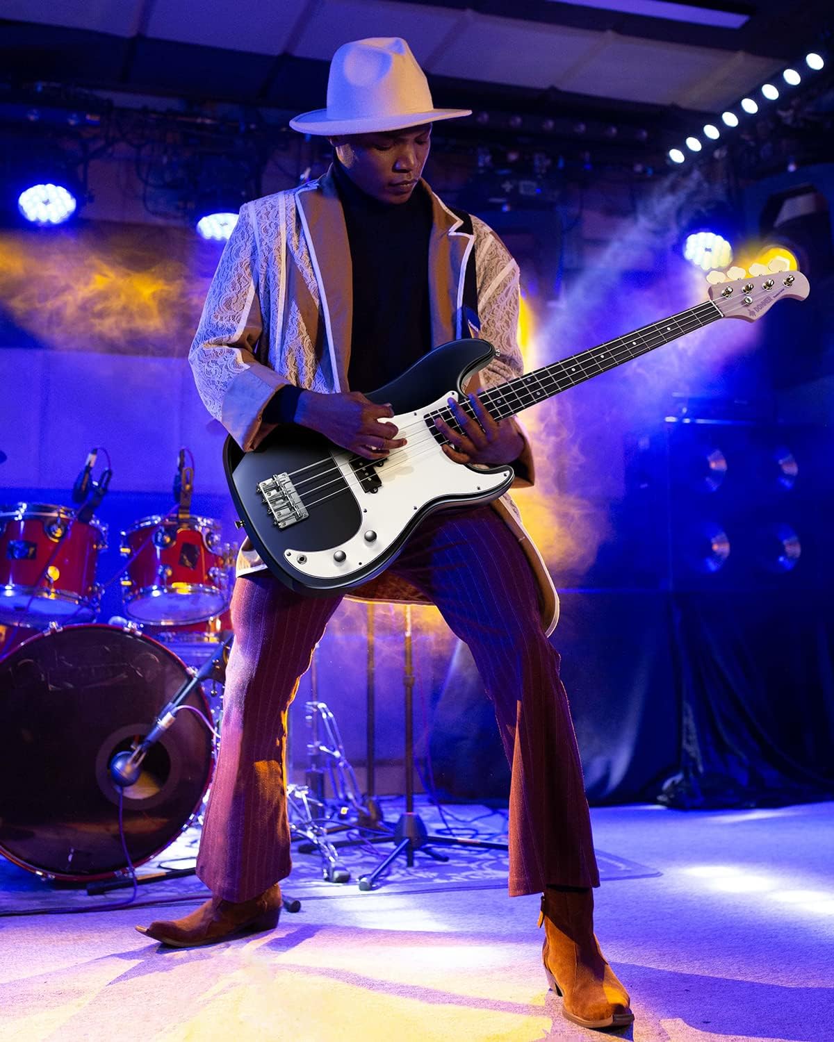 Donner Electric Bass Guitar 4 Strings Full-Size Standard Bass PB-Style Beginner Kit Black for Starter with Free Online Lesson Gig Bag Guitar Strap and Guitar Cable, DPB-510D