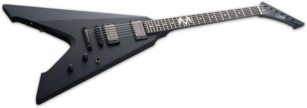 ESP LTD James Hetfield Signature Vulture Electric Guitar with Case, Satin Black