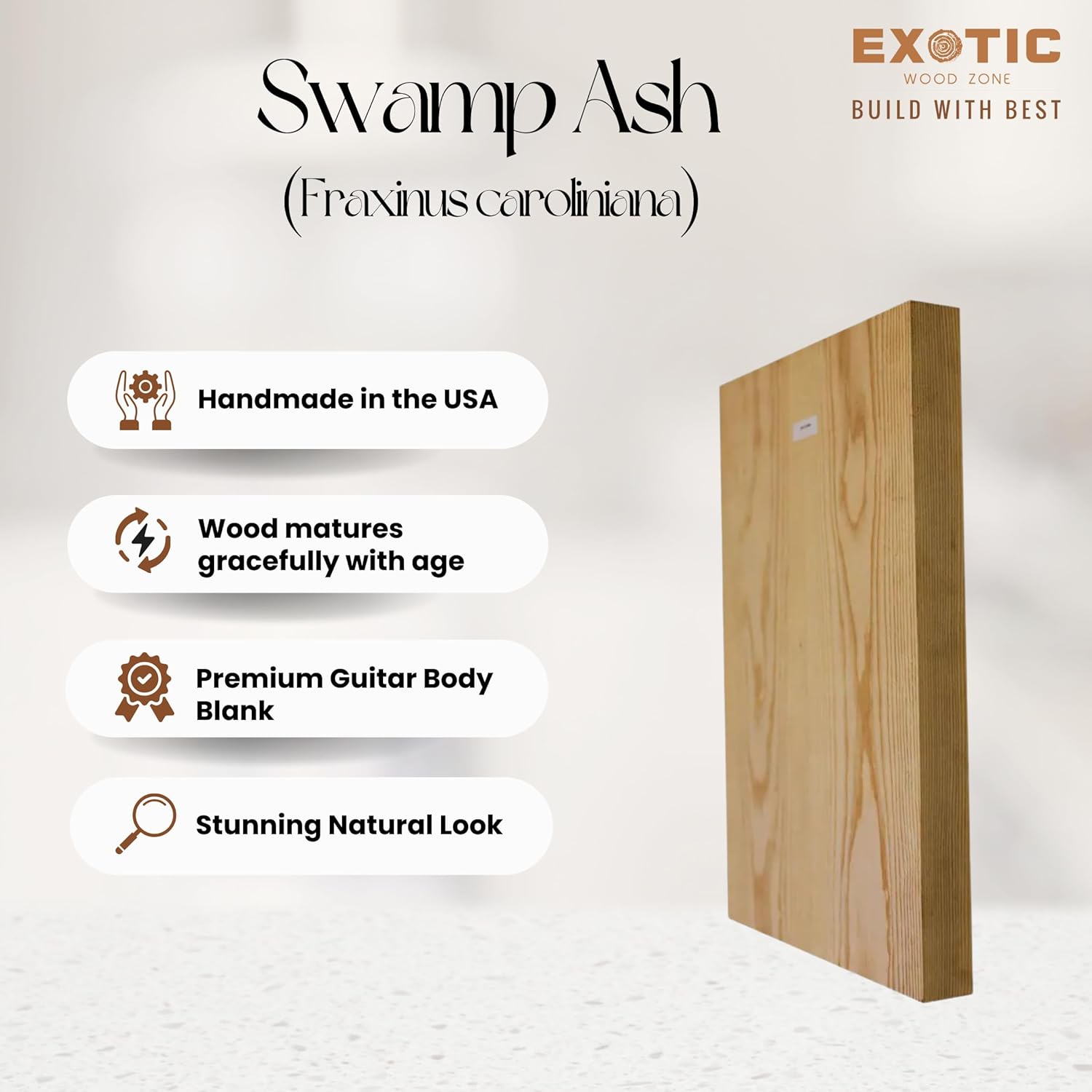 Exotic Wood Zone | Swamp Ash Explorer Electric/Bass Musical Wood Body Blanks | Guitar Luthier Tonewood Suppliers | Unglued Unplaned - 28