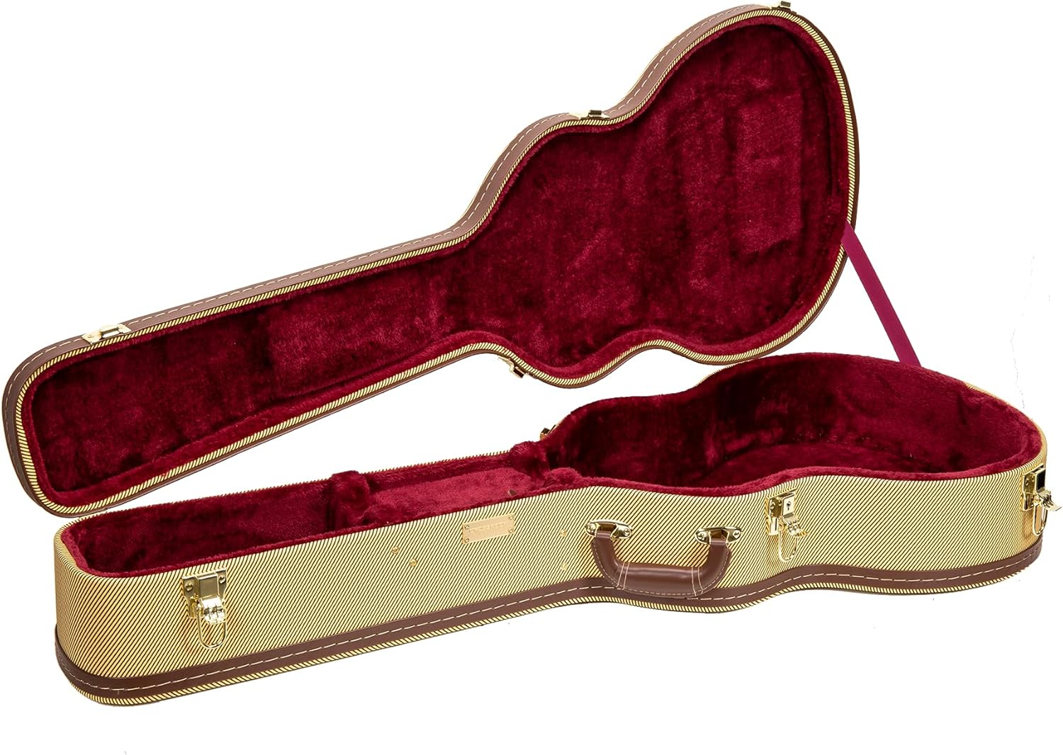 Crossrock Wooden Guitar Case for 14-Fret L-00, Martin CEO, Taylor GC, Yamaha AC/LS | Locking Latch, Storage Compartment – Vinyl Tweed (CRW620-L00TW)