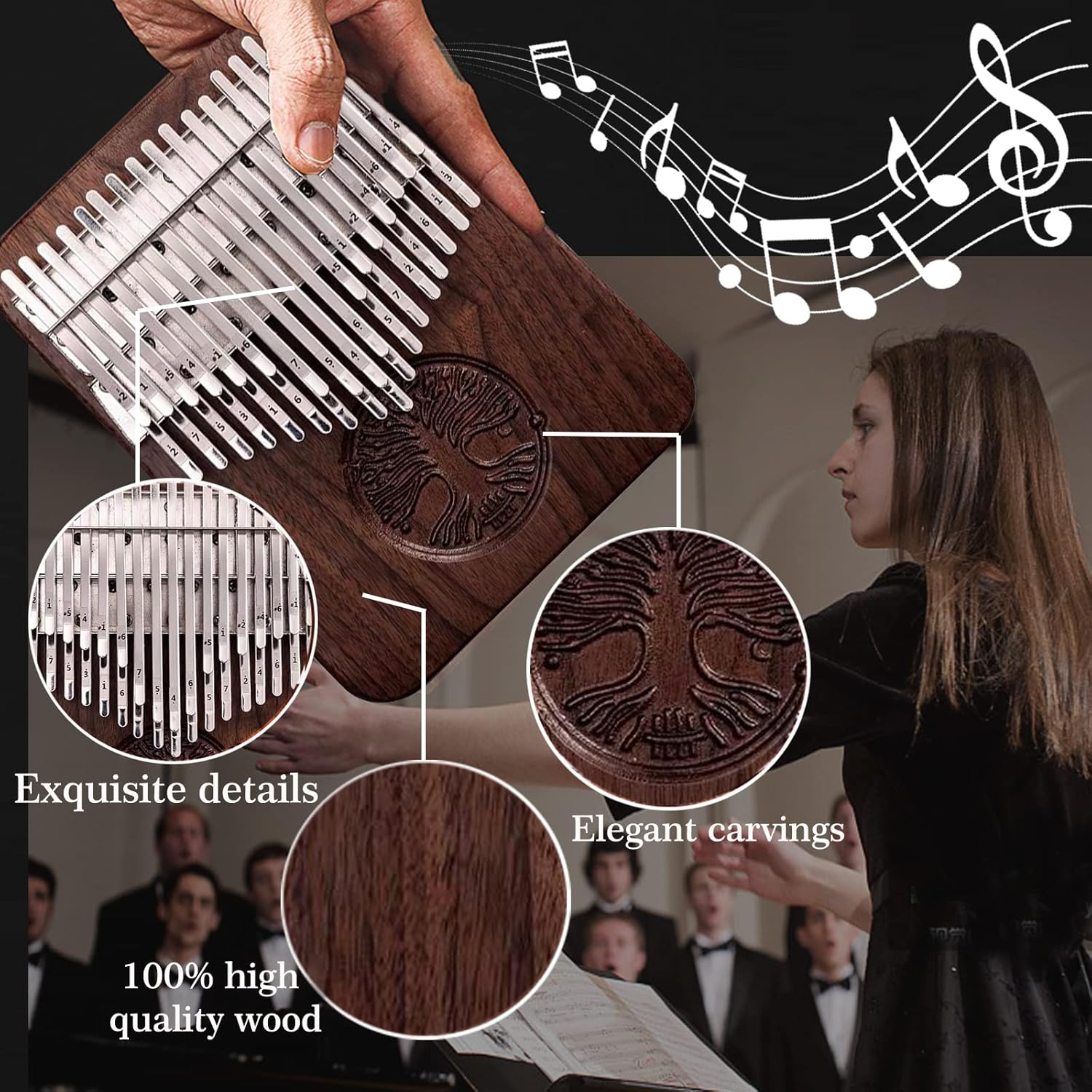 Hluru Kalimba Thumb Piano (34-keys Lifetree)