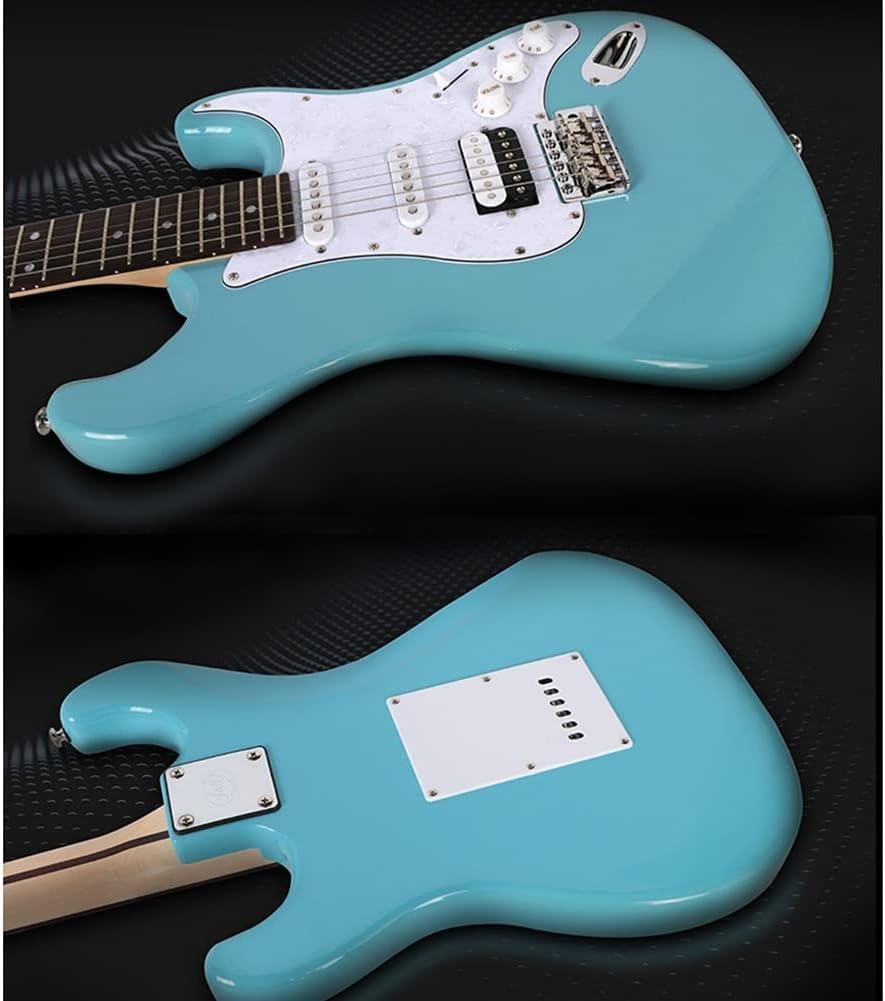 Electric Guitar, Body, Glossy Lacquer Finish, Modern C Neck Profile, Radius Fingerboard, Steel Pads with Bend (Size:41 inches,Color:Green)