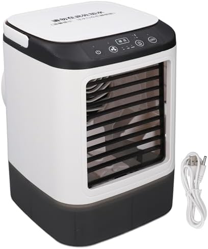 Portable Air Conditioner with 900ML Tank 7 Colors LED Evaporative Air Cooler 2 Levels Humidifier 3 Speeds Cooling Fan for Bedroom Office