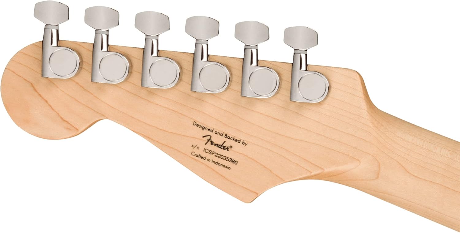 Fender Squier Sonic Stratocaster HT - Arctic White Bundle with Tuner, Strap, Picks, and Austin Bazaar Guitar DVD