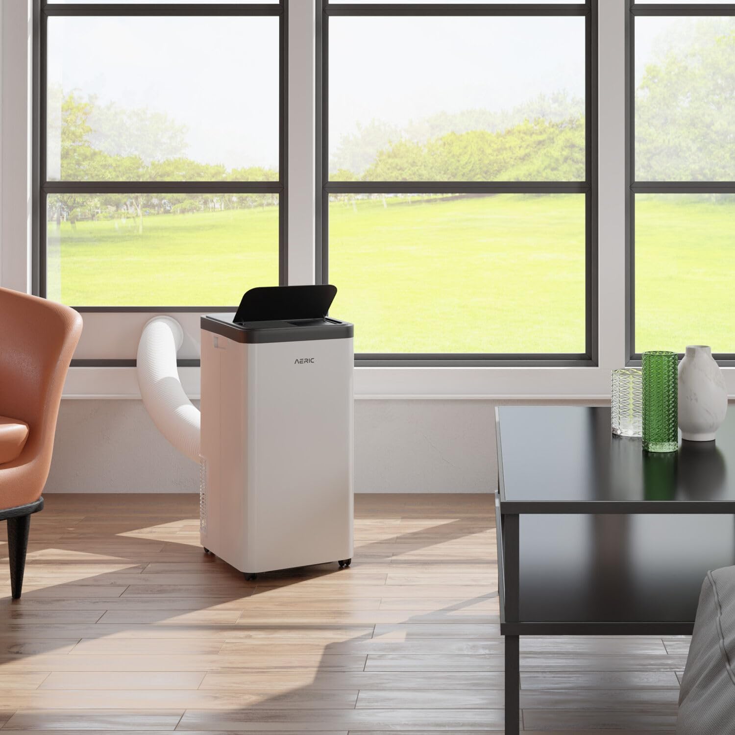 Aeric 10,000 BTU Portable Air Conditioner with Dehumidifier for Living Room and Apartment, 115V, Portable Air Conditioners for Large Rooms up to 700 Sq.Ft. with Remote Control in White