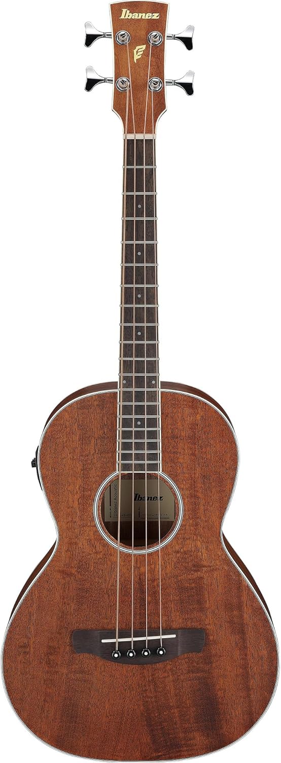 Ibanez PNB14E Acoustic-Electric Bass Guitar - Open Pore Natural Bundle with Gig Bag, Tuner, Strap, Instrument Cable, Austin Bazaar Instructional DVD, and Polishing Cloth