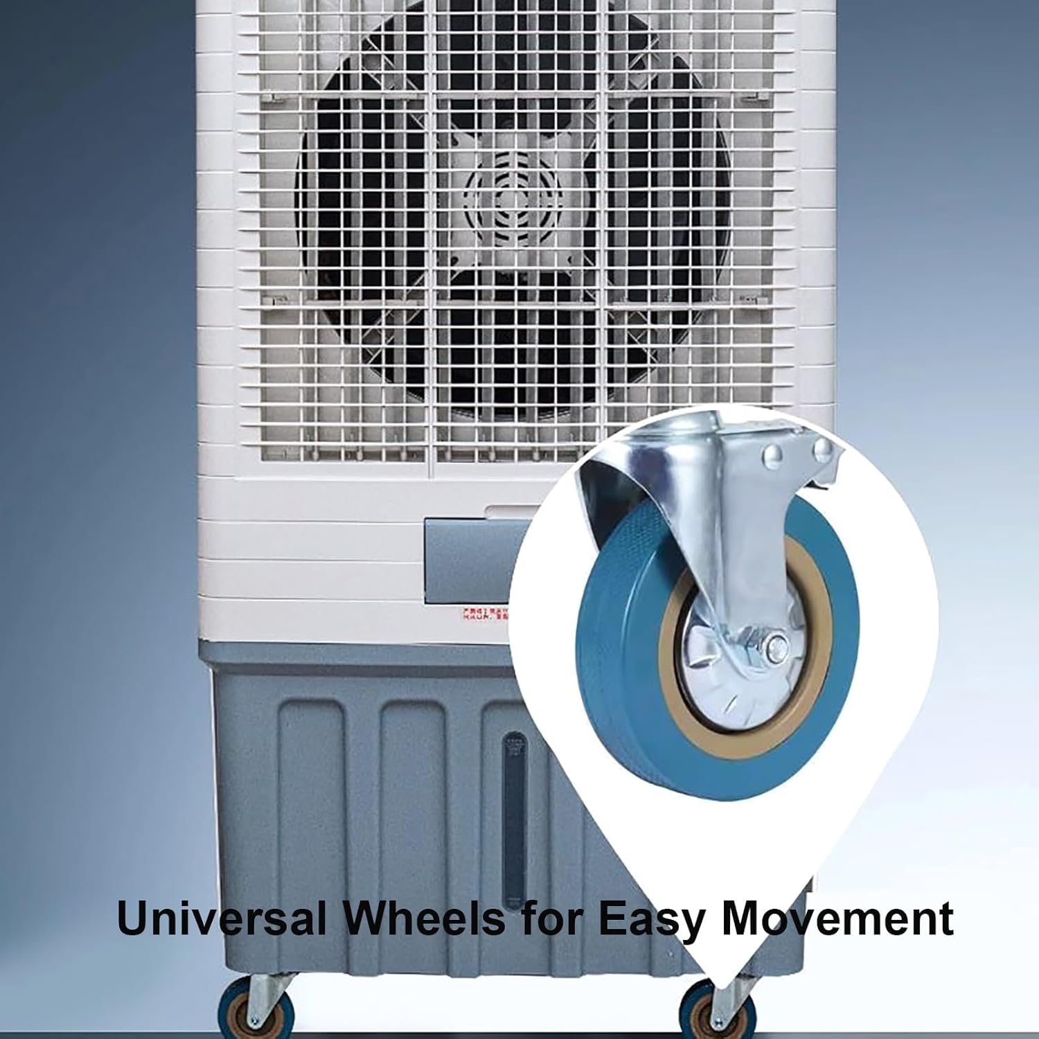 47in Outdoor Patio Air Conditioner, Evaporative Air Cooler with 4 Ice Packs, Portable Swamp Cooler, Ventless AC Unit Ductless, 3 Speeds, 18 Gal Tank for Room Garage Patio