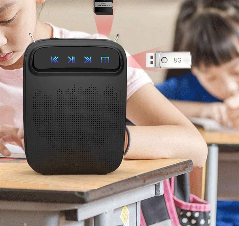 Portable Rechargeable Voice Amplifier with Wired Microphone Headset & Waistband, Personal Microphone and Speaker for Teachers, Tour Guides, Coaches, Training (Color : Pink)