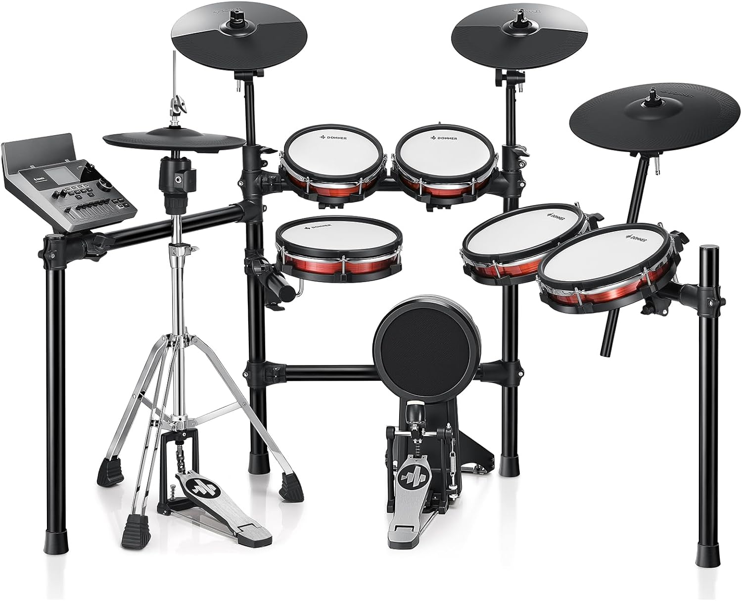 Donner Electric Drum Amp 200W, Peak Power 1000-Watt Wireless Professional & Donner Electric Drum Set, DED-300 Pro Electronic Drum Kit Quiet with Triple Zone Ride