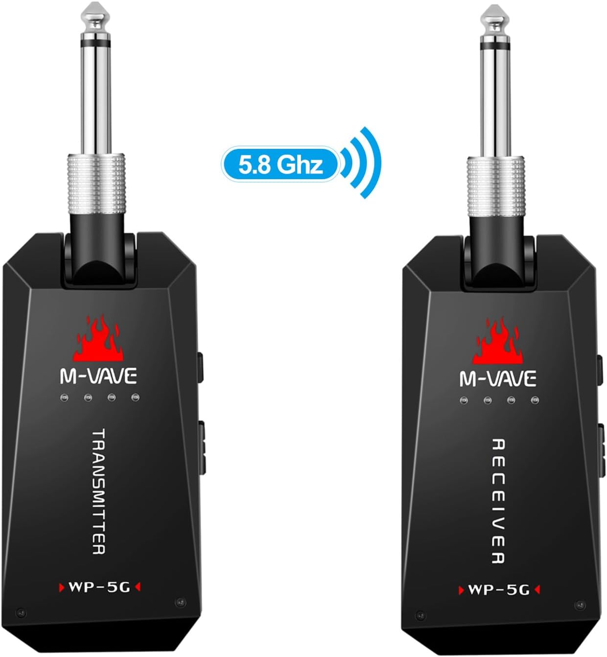 WP-5G 5.8G Guitar System Rechargeable Audio Transmitter and Receiver ISM Band for Electric Bass Guitars Amplifier Accessories,Guitar Transmitter Receiver