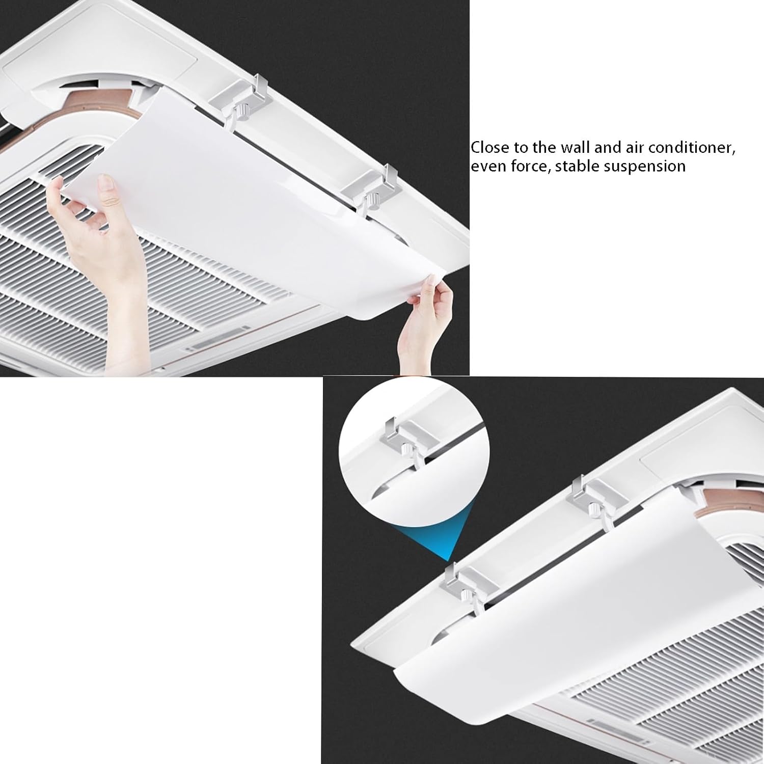 Air conditioning deflector Angle Adjustable Air Conditioner Deflector for Ceiling Central Air Conditioning, Hotel Home 11.8 Inch Widened Prevent The Air From Blowing Straight