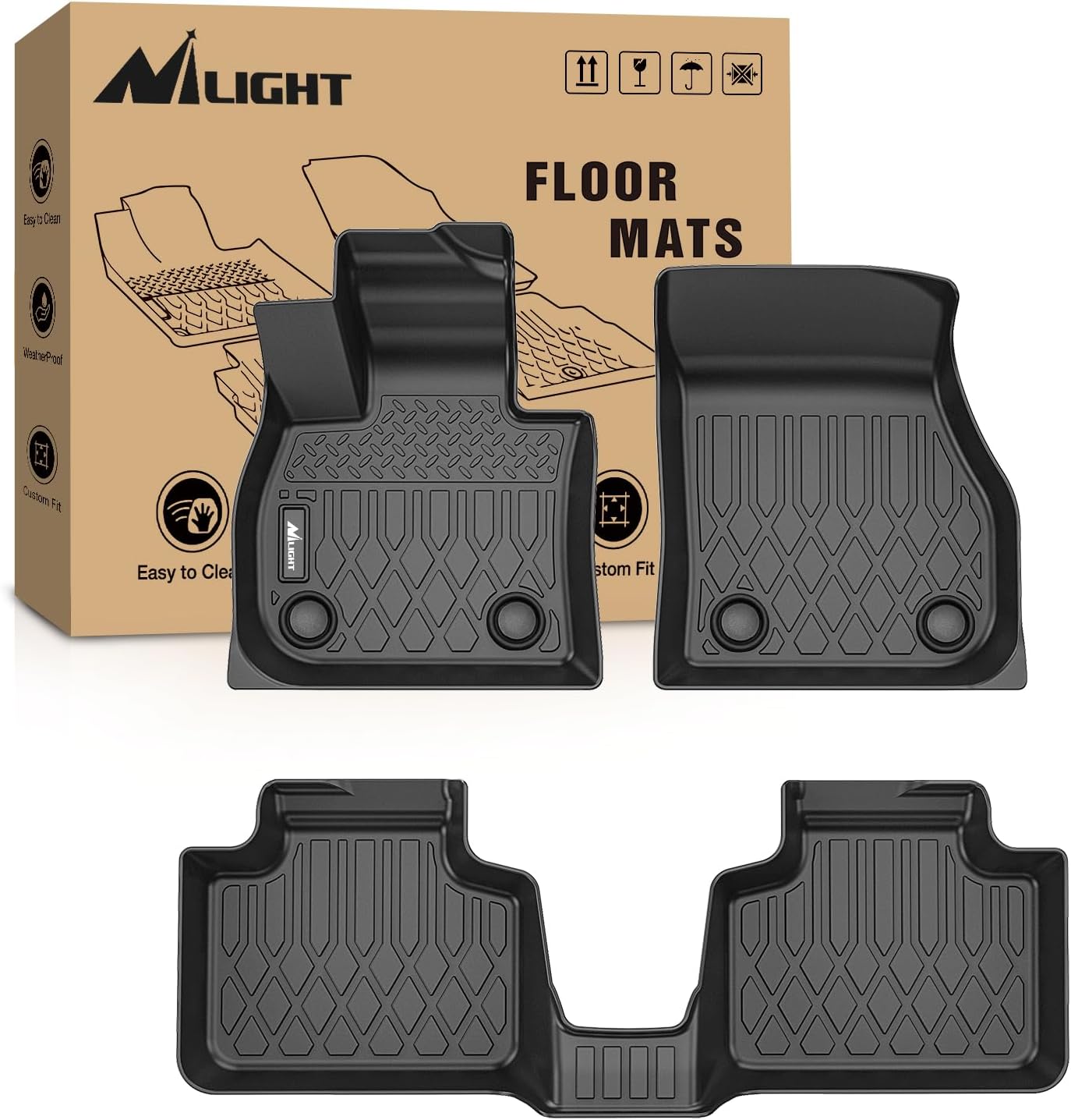 Nilight Floor Mats for 2025 2026 Mini Countryman (Not for SE/Electric Models) All Weather Custom Fit Heavy Duty Floor Liners