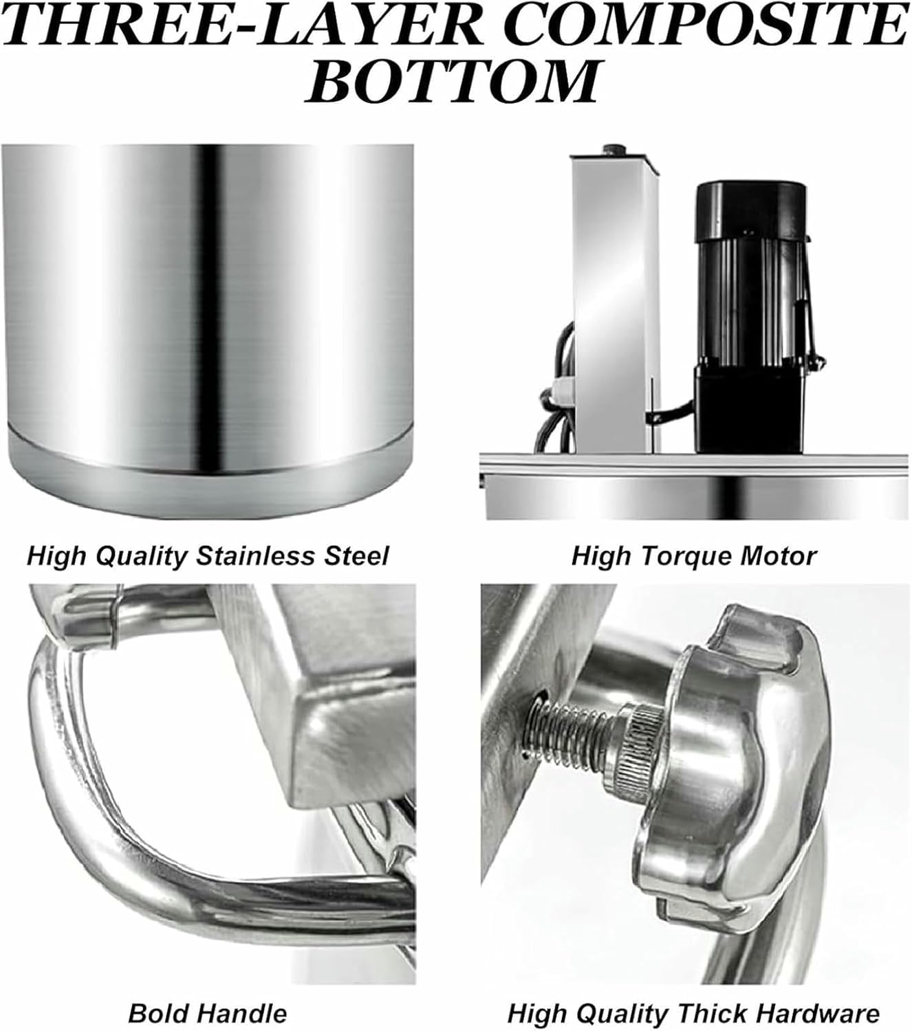 Commercial Food Stirrer Pot, Electric Stainless Steel Automatic Mixer Machine for Making Jam/Sauce/Filling