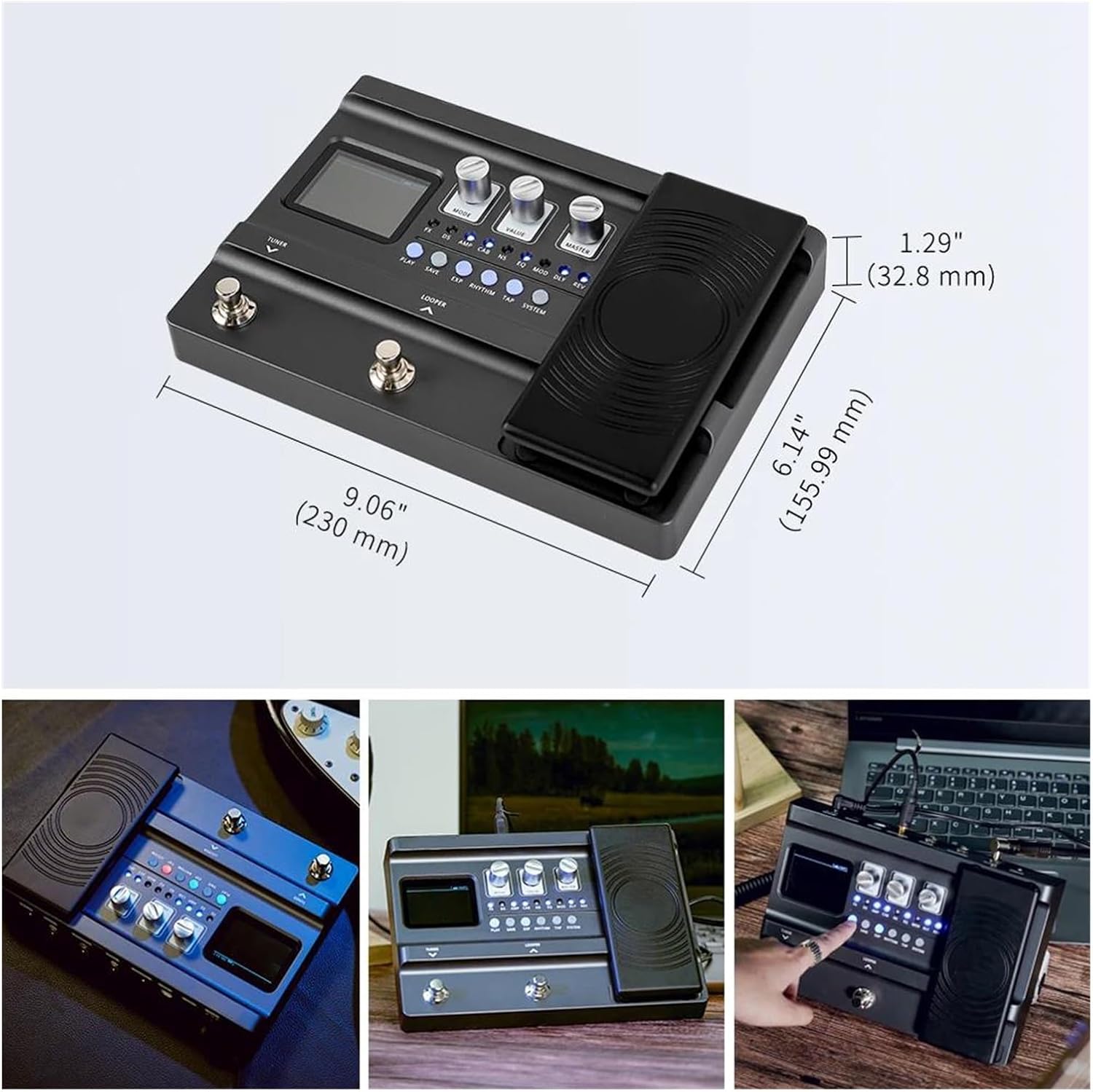 Professional Guitar Effects Pedals This Multi Effects Guitar Pedal Has 55 Built In Amp Models And Expression Pedals(BR)