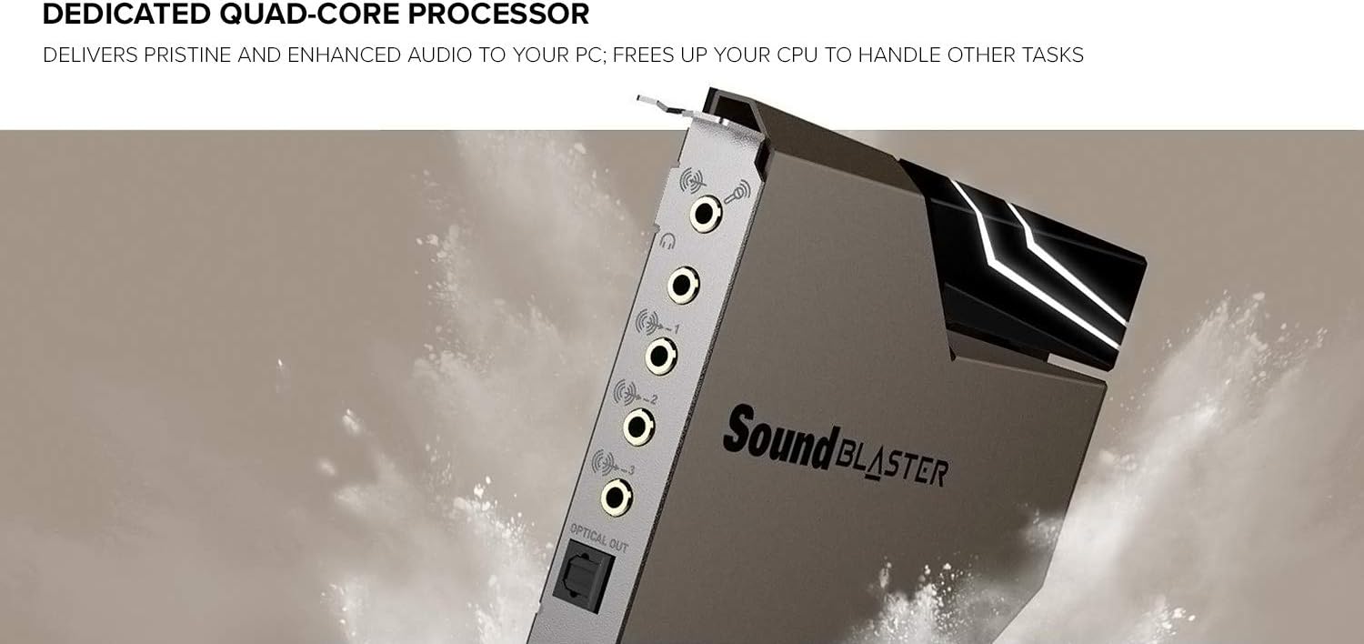 Creative Sound Blaster AE-7 Hi-Res Internal PCIe Sound Card, Quad-Core Processor, 127dB DNR ESS SABRE-class 9018 DAC, Xamp Discrete Custom Bi-amp, Discrete 5.1/Virtual 7.1, Dolby, DTS Encoding (Black)