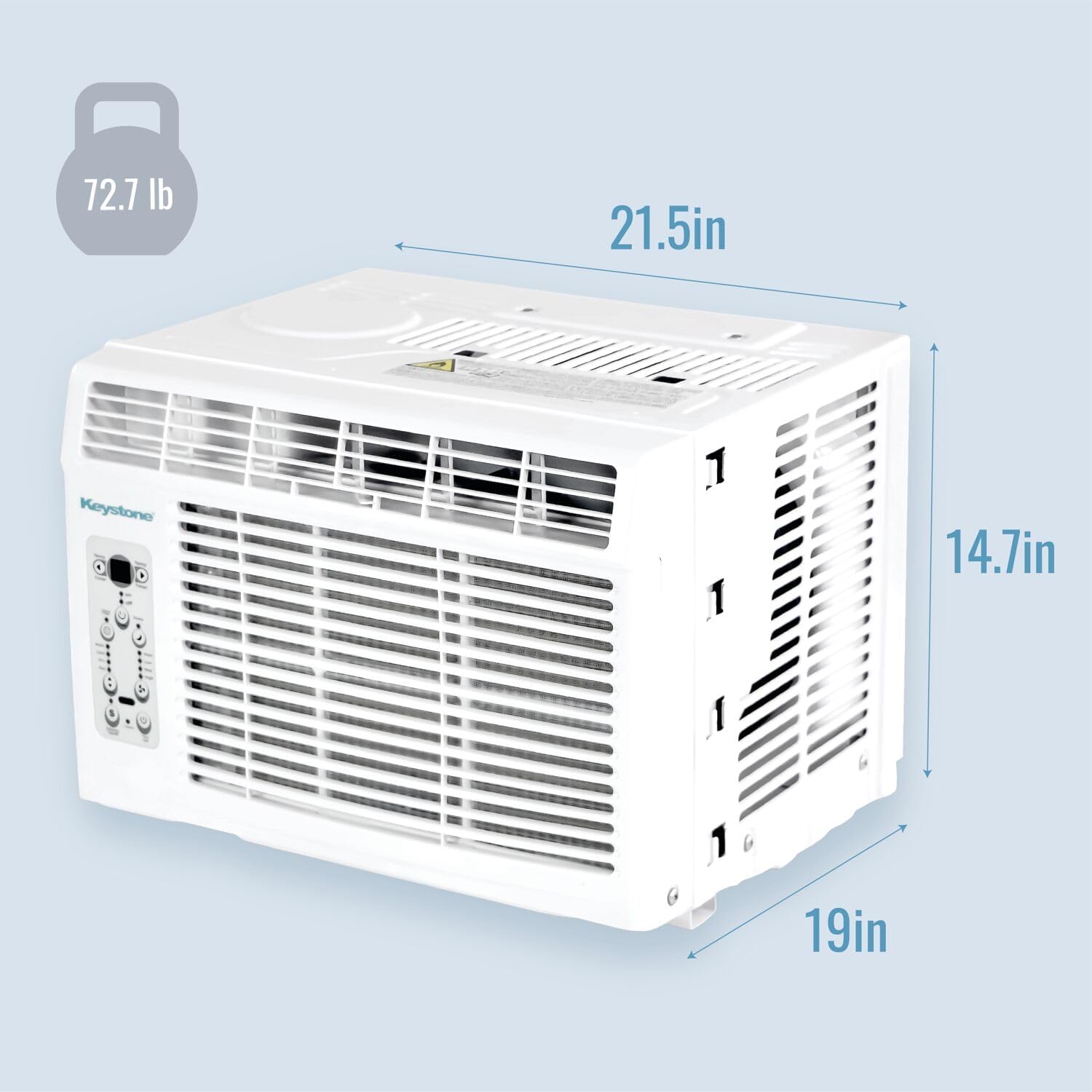 Keystone 12,000 BTU Window-Wall Air Conditioner with 11,000 BTU Supplemental Heating and Dehumidification, 230V, Window and Wall AC Unit for Living Room, Apartment, Medium Sized Rooms up to 550 Sq.Ft.