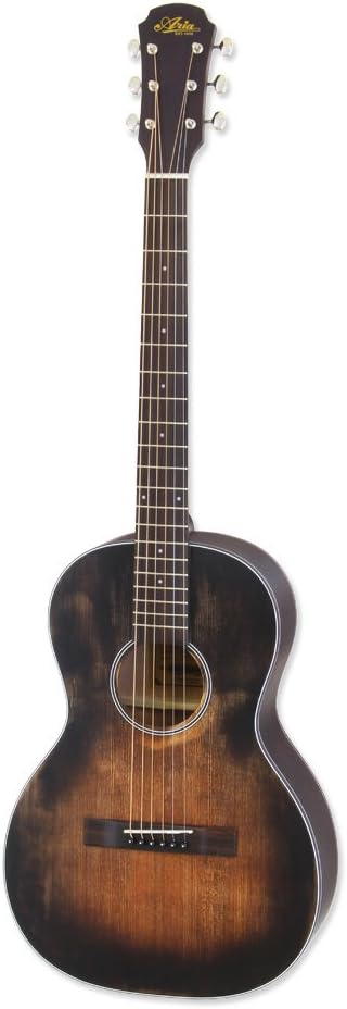 Aria Delta Player 6 String Acoustic Guitar, Muddy Brown Matte Finish, Parlour Guitar (ARIA-131DP)