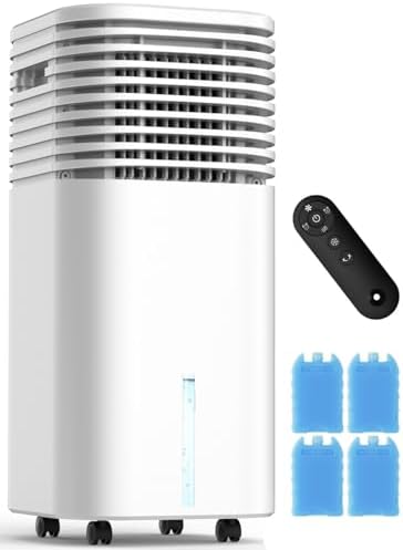FANCOLE Windowless Portable Air Conditioners with 4Modes & 3Speeds, 15H Timer for Smart Auto-off, 2Gal Tank for 20H Cooling, Evaporative Air Cooler 17 FT Remote, 120° Swing Swamp Cooler No Hose Needed