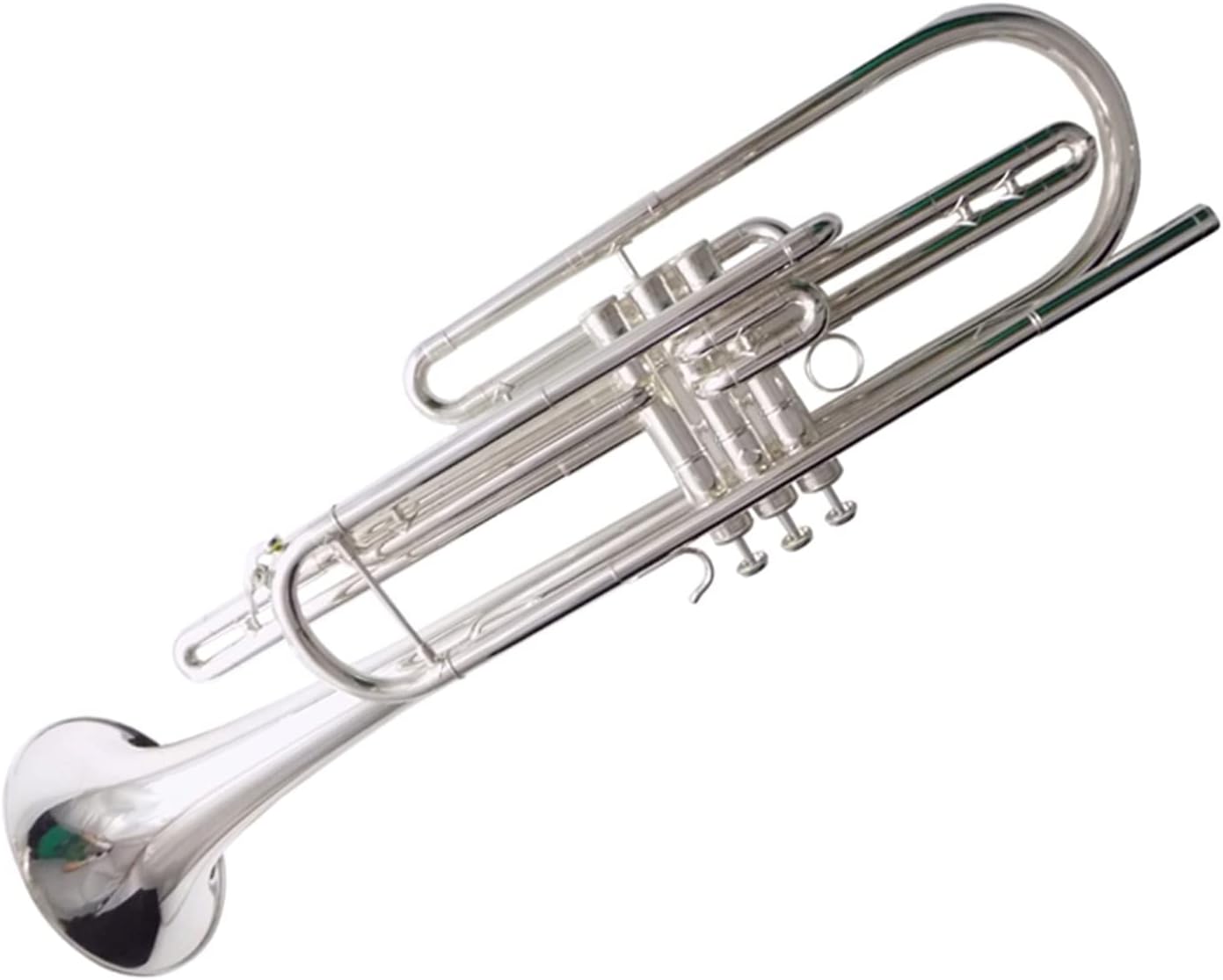 TSTS Bb Bass Trumpet Musical Instruments Lacquer Silver Nickel Plated with Case Mouthpiece Professional Trumpet (Color : 02)