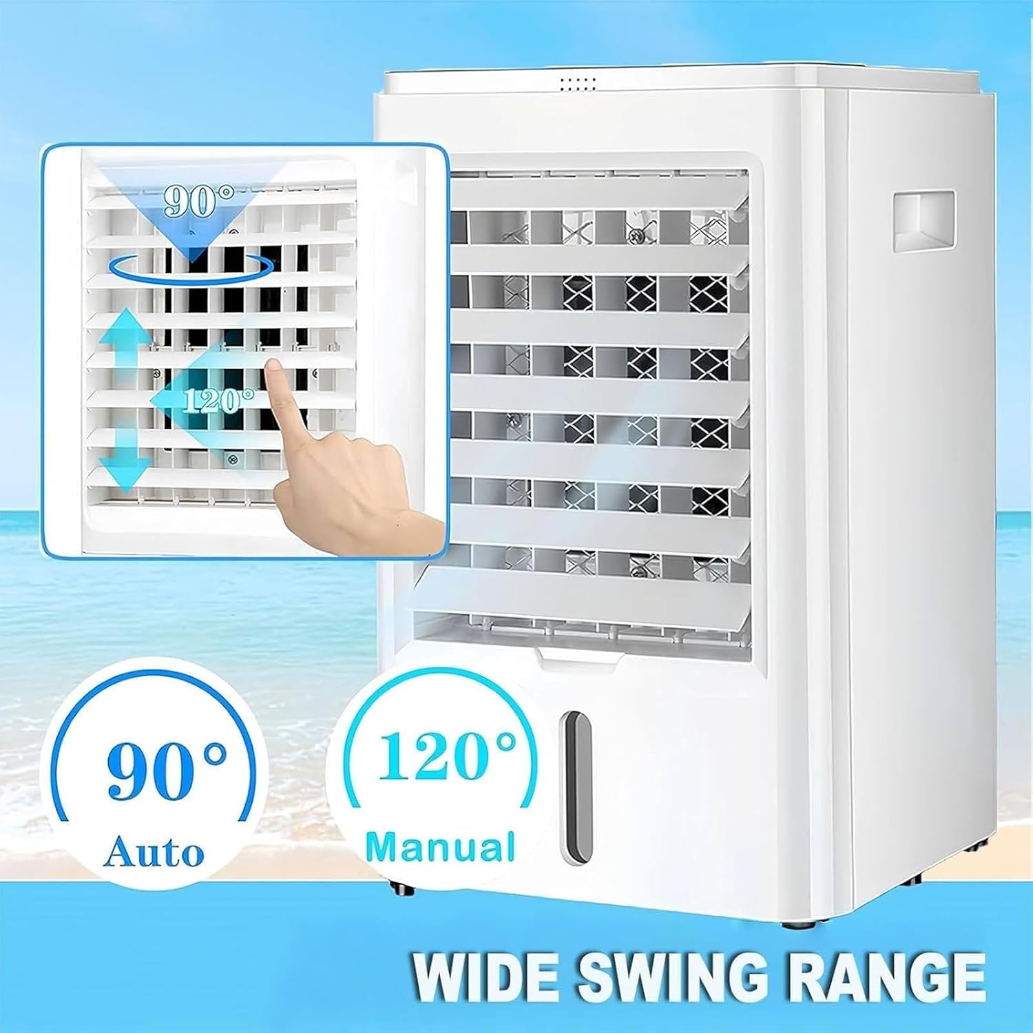 Smart Portable Air Conditioner Fan, 12v/24v Car Cooling Fan, Adjustable Wind Speed, 4l Large Capacity Water Tank, 65w Low Power Consumption, For Car, Rv, Home car & home 24V