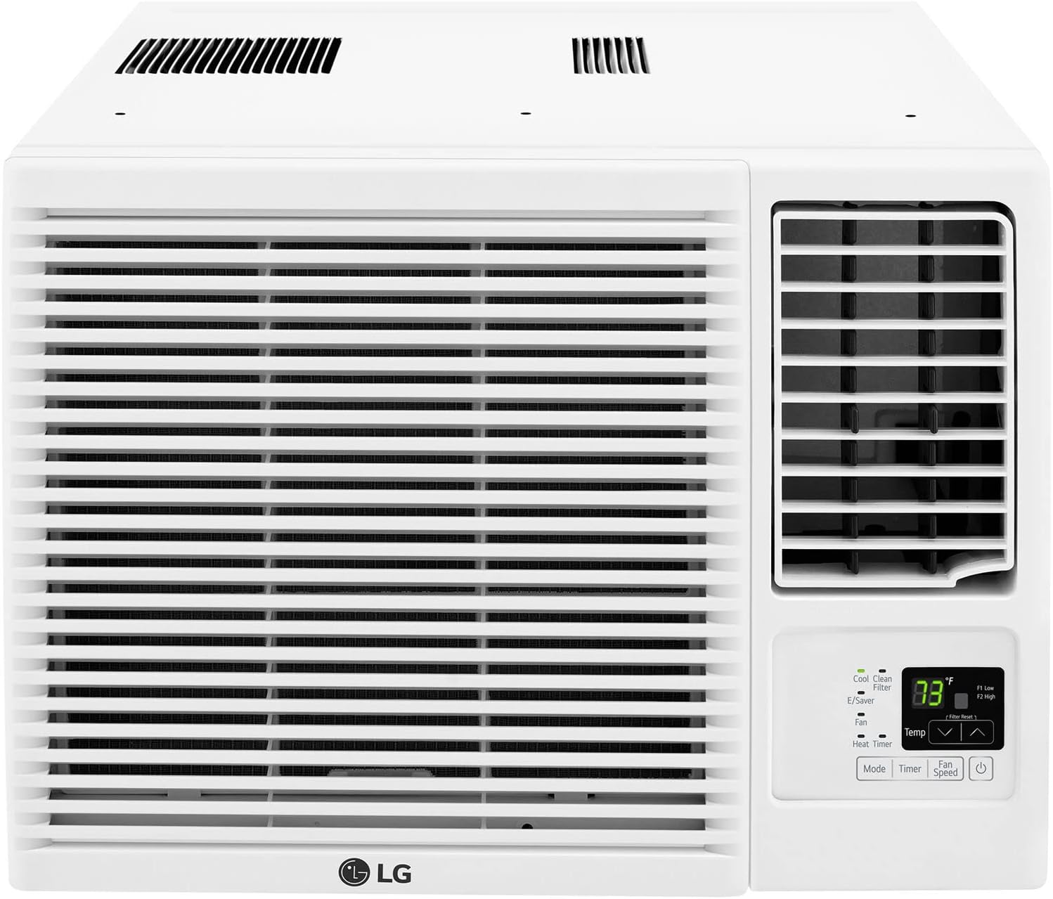 LG 7,500 BTU Window Air Conditioner with Supplemental Heat, Cools 320 Sq.Ft. (16' x 20' Room Size), Electronic Controls with Remote, 2 Cooling, Heating & Fan Speeds, Slide In-Out Chassis, 115V