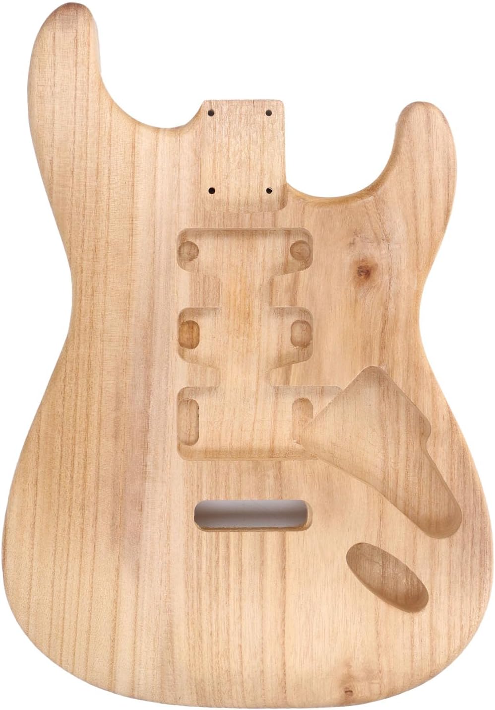 LiebeWH Unfinished Guitar Body, Paulownia Wood, Lightweight Electric Guitar Body, DIY SSH Style Instrument for Customization