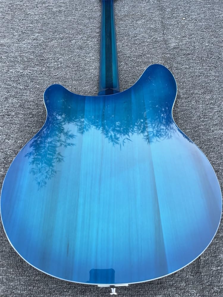 Custom 12-string electric guitar, electric guitar, blue color, rosewood fingerboard