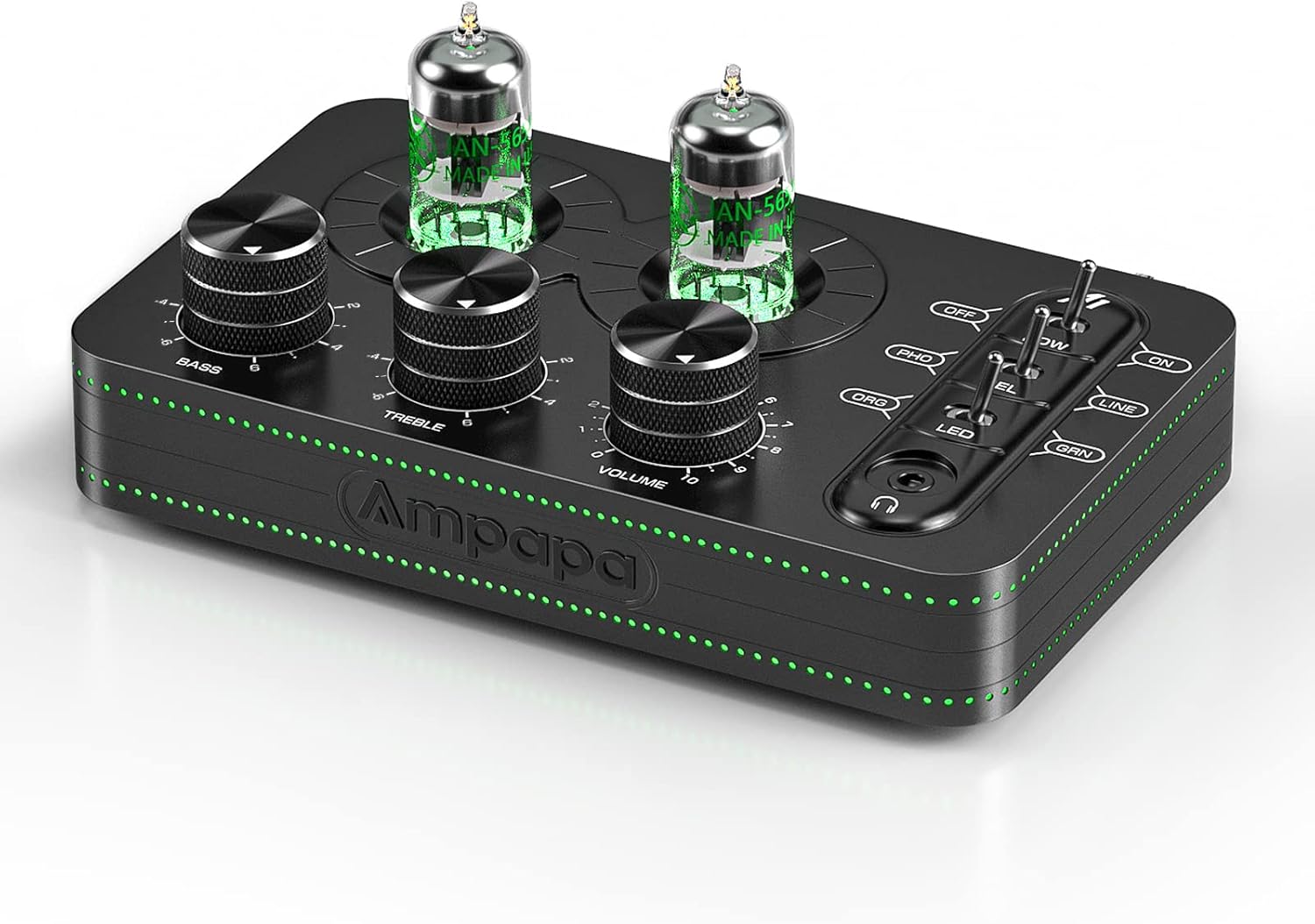 A1 Vacuum Tube Phono Preamp, Headphone Amp, Hi-Fi Audiophile Preamplifier for MM Turntable Record Player with Tone Control for Home Stereo Audio System