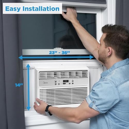 Midea 12,000 BTU EasyCool Window Air Conditioner, Dehumidifier and Fan - Cool, Circulate and Dehumidify up to 550 Sq. Ft., Reusable Filter, Remote Control