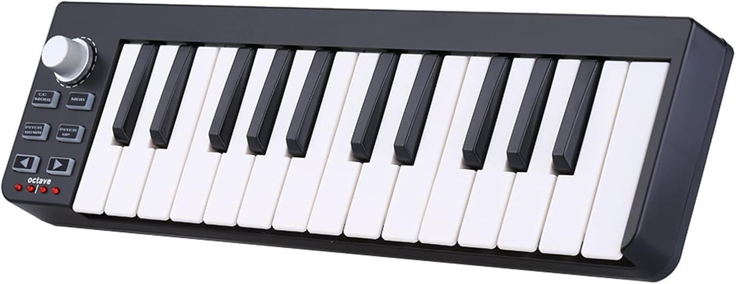 Keyboard Piano 25-Key USB MIDI Controller 25 Portable Keyboard 25 Velocity-Sensitive Mini-Keyboard Keys