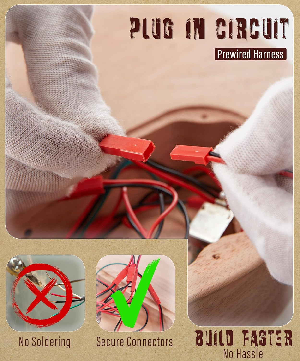 AKLOT DIY Electric Guitar Kit: Flame Maple Top, Roasted Maple Neck, Pre-Soldered Wiring, HH Pickups, Coil-Split, Luminous Position Markers, Build Your Own Lorien Style Beginner Guitar with Accessories