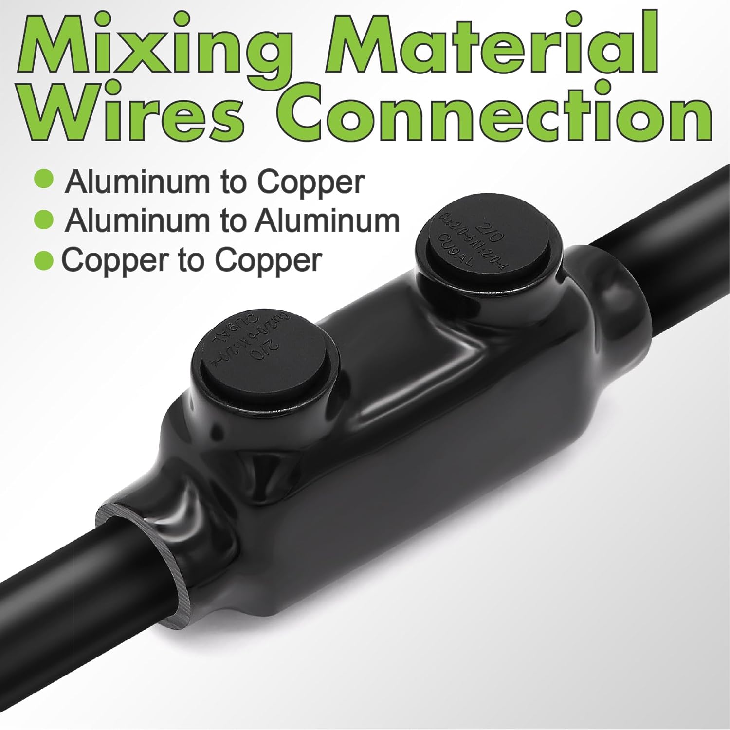 1/0 Gauge Wire (40ft) Copper Clad Aluminum CAA Car Amplifier Power & Ground Cable and Insulated Inline Splice Connector 2/0-6 Gauge Wire Connectors