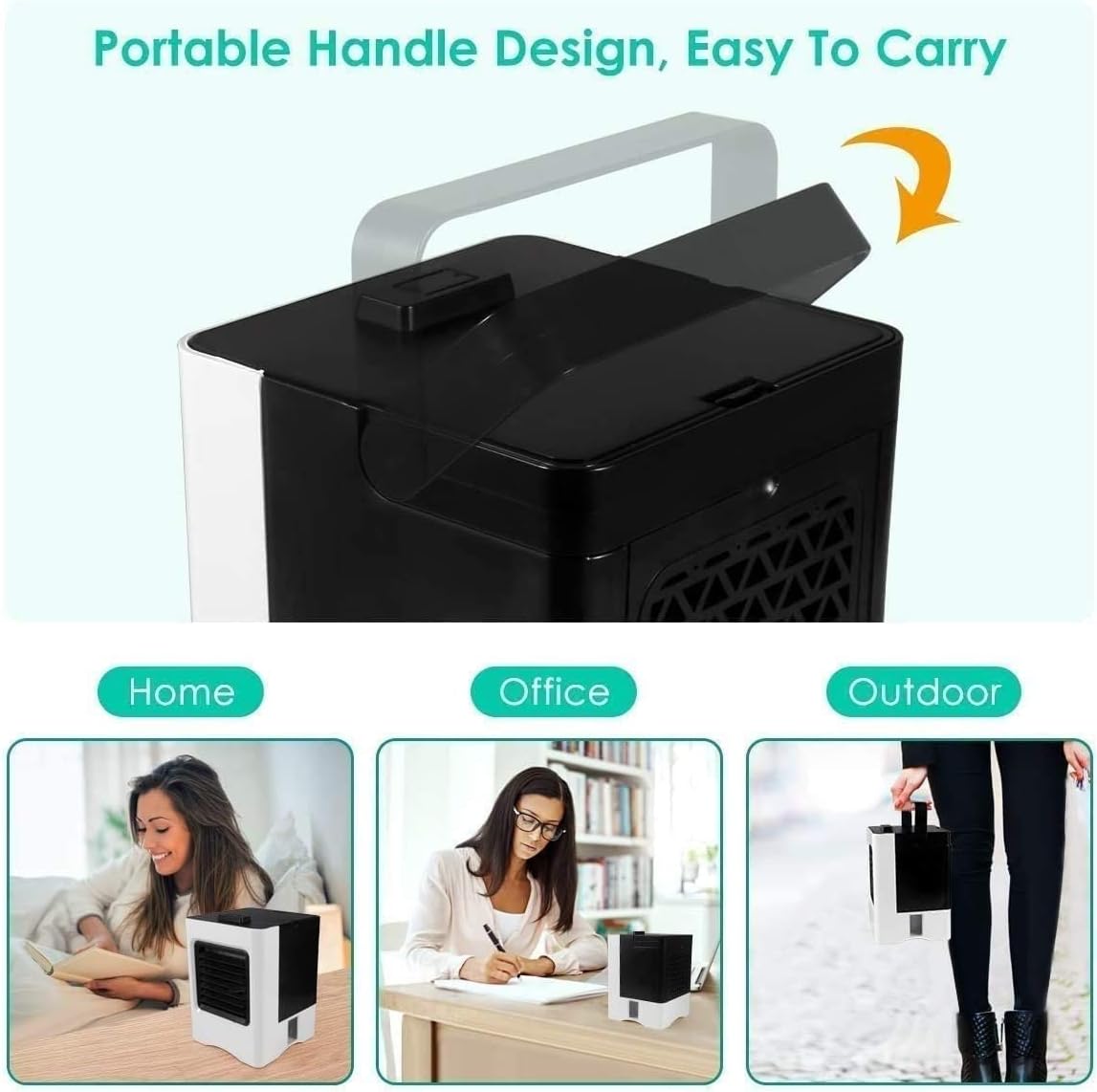 Portable Air Conditioner Fan, Mini Evaporative Cooler, Personal Air Cooler, Desk Cooling Fan for Bedroom, Dorm, Travel, Office