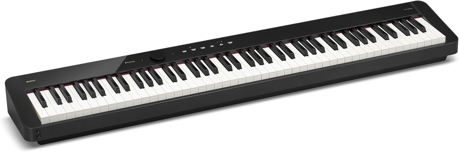 Casio Privia PX-S5000 Portable Digital Piano with 88 Hybrid Weighted Keys, 23 Tones, Touch Sensor Controls, Sustain Pedal, Bluetooth, USB, AC Adapter, 16W Speakers, Gloss Black Finish (PX-S5000BK)