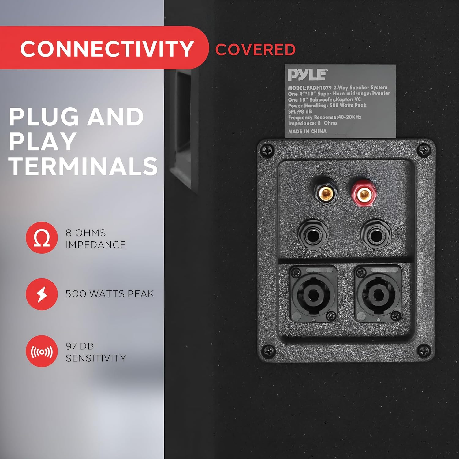 PylePro Passive Cabinet PA Speaker System - Durable 500 Watt Portable Outdoor Sound System w/ 10