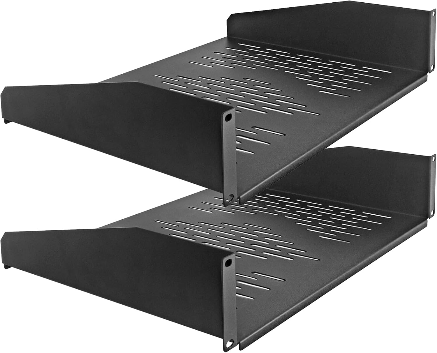 RIVECO 2 PCS 2U Rack Shelves 14 Inch Depth, Rack Mount Vented Cantilevers for Server 19