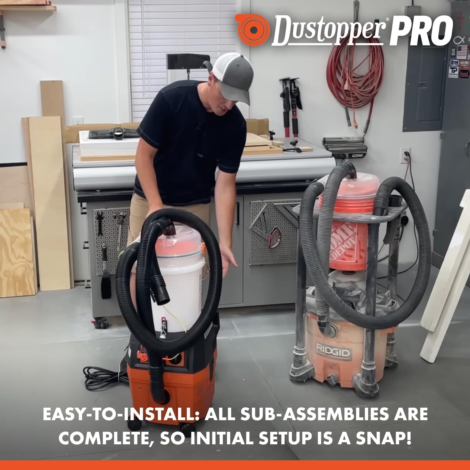 Turbo Bagger Shop Vacuum System – High-Performance Dust Collection System with Accessories for Wet Dry Vacuum System, Great for Shops, Garage, and Workshop, 5.8 Gallon, Ships in 2 Packages