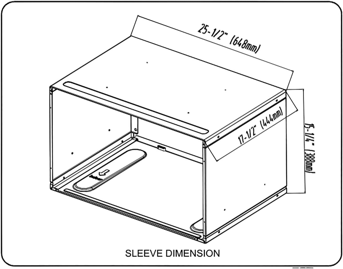 Keystone 26 In. Metal Wall Sleeve for Wall Mounted AC Unit Installation, Compatible with Wall Units up to 26-Inches Wide, Protects and Secures Wall Air Conditioners from Bugs, Dust, and Debris
