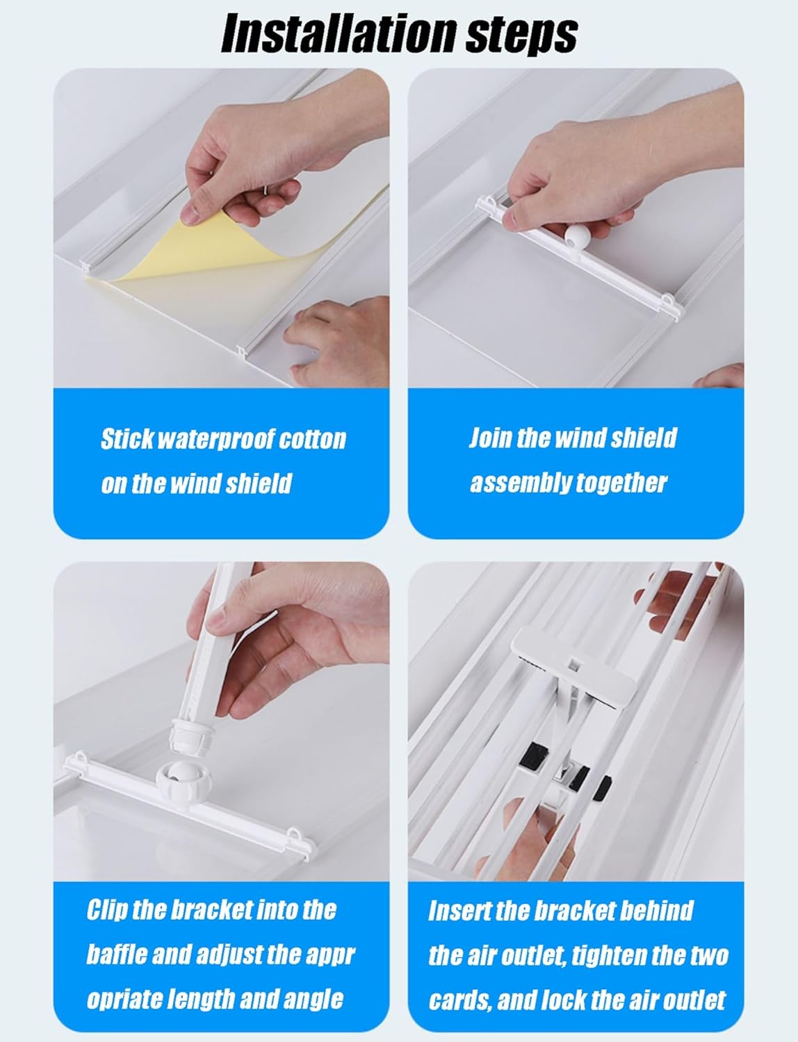 Adjustable Air Conditioner Deflector, Room Air Conditioning Vent Deflector, Suitable for Central Air Conditioner's Register and Grille