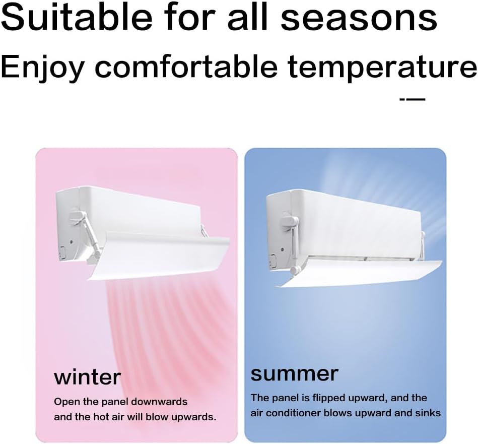 Wall-Mounted Air Conditioner Deflector, Anti-Cold Wind Baffle for Bedrooms, Thickened Air Outlet Blowing Guard, Prevents Direct Wind for Enhanced Comfort