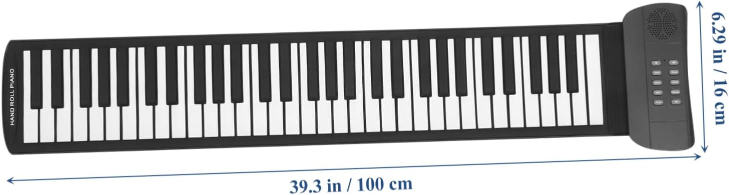 Yardwe Key Foldable Electronic Piano for Portable Hand Rolled Keyboard with Tones USB Connection Fun Music Learning and Entertainment