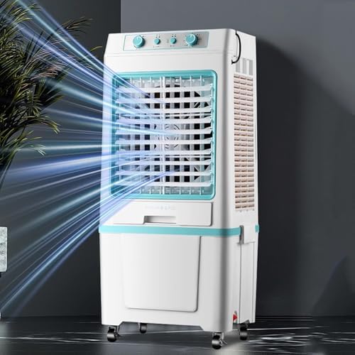 Portable Air Conditioner Fan for Small Rooms with Split Water Tank Portable Air Conditioners for Bedrooms 3 Speeds for Bedroom Kitchen Office(Chrome)