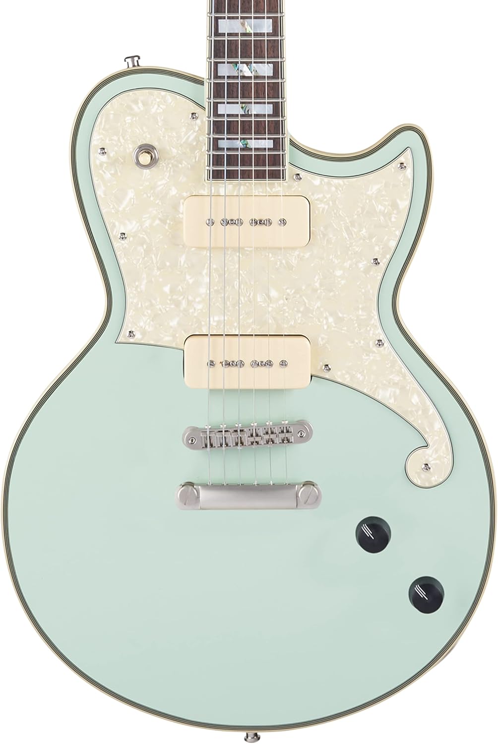 D'Angelico 6 String Solid-Body Electric Guitar, Right, Sage (DADATLSAGESNS)