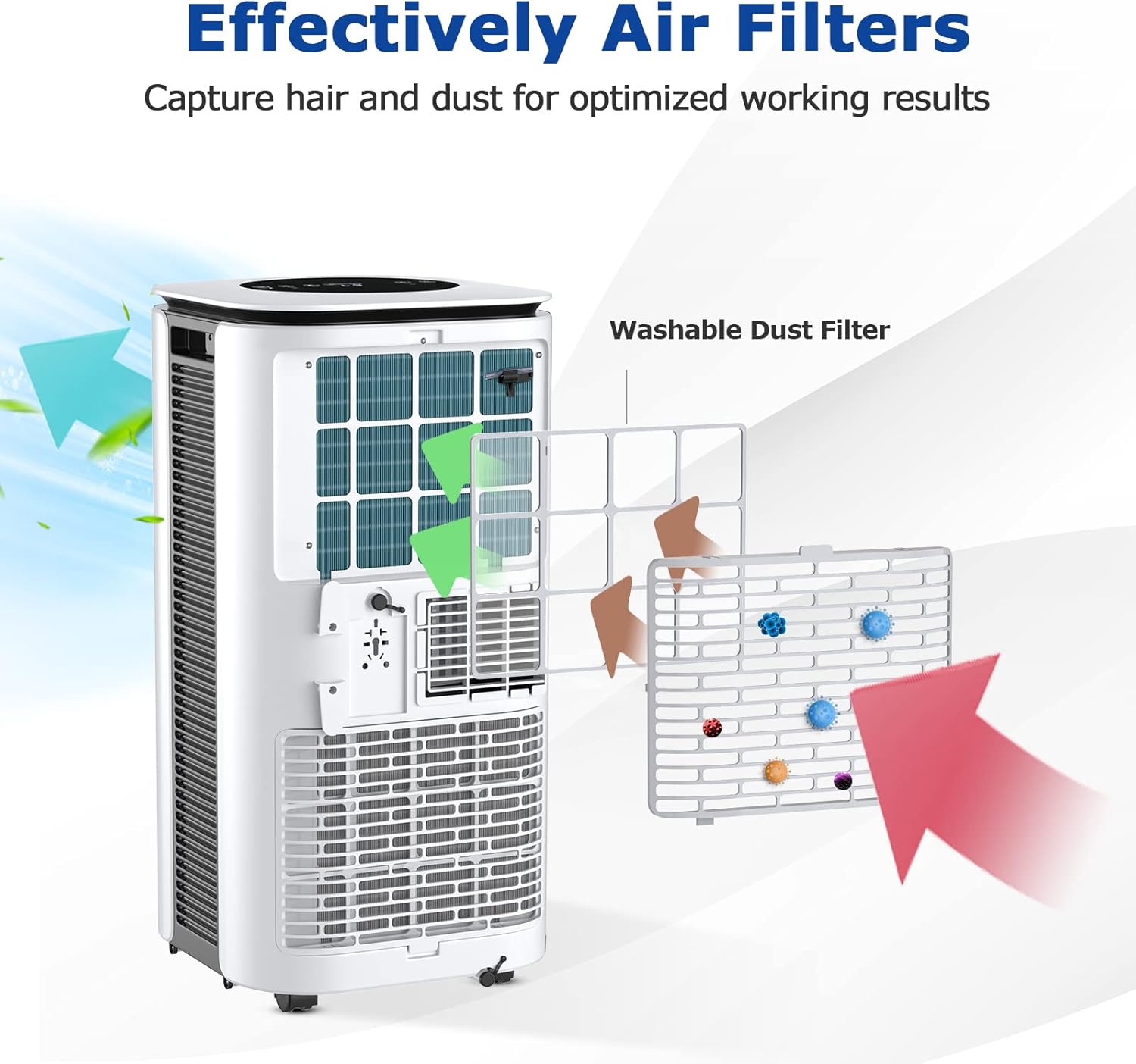 ARLIME Portable Air Conditioners 9000 BTU Cools up to 350 Sq. Ft., Portable AC Unit with Remote Control, Floor Air Conditioner with Window Kit For Room, Office, Dorm, Bedroom