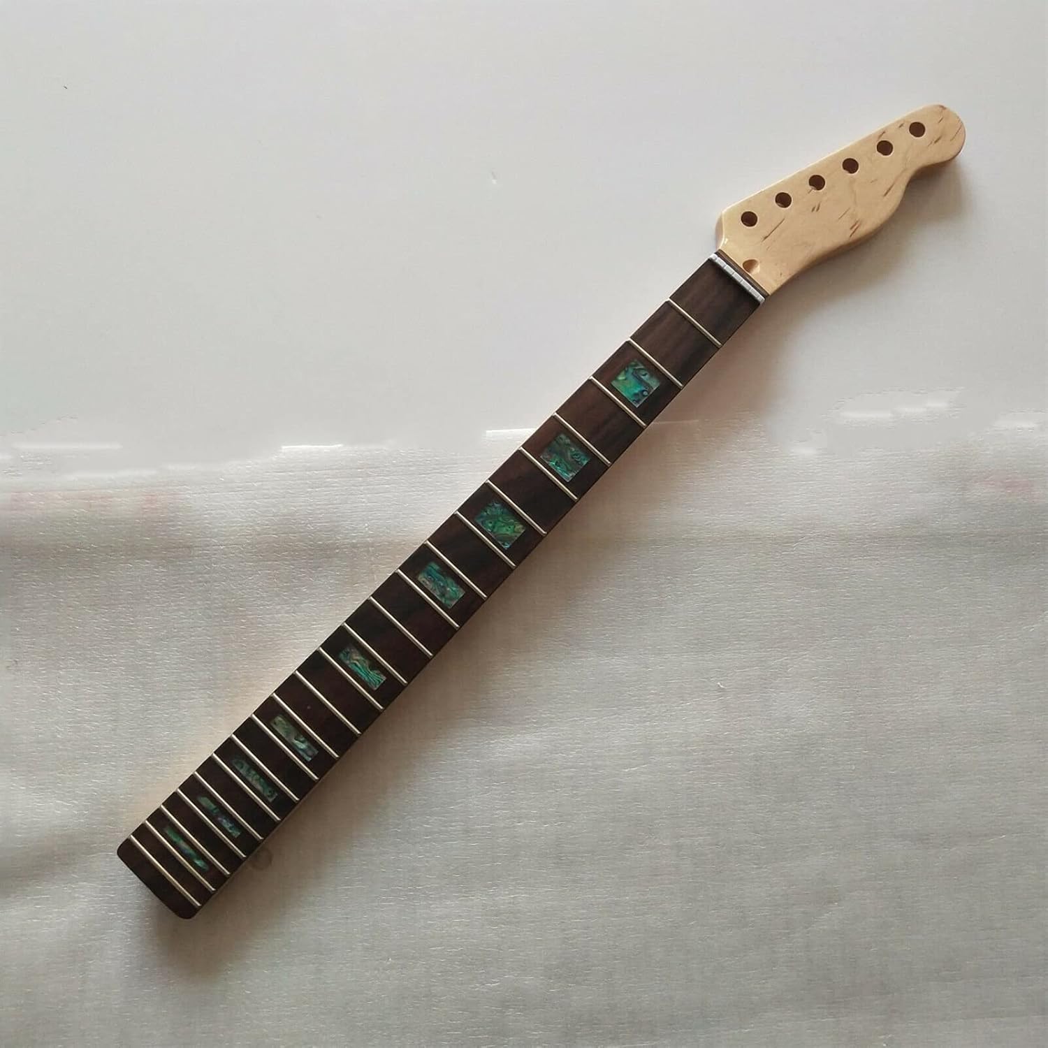 22 Fret 25.5inch Maple Electric Guitar Neck Rosewood Fingerboard Real Inlay Parts Unfinished Guitar Neck