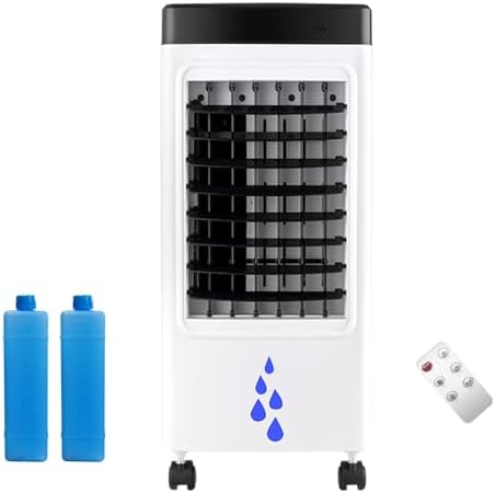 Portable Air Conditioners, Swamp Cooler with 6 L/1.59 Gal Water Tank, 7H Timer, Auto Oscillating, 2 Ice Packs, Portable Cooling Fan for Office Room Kitchen